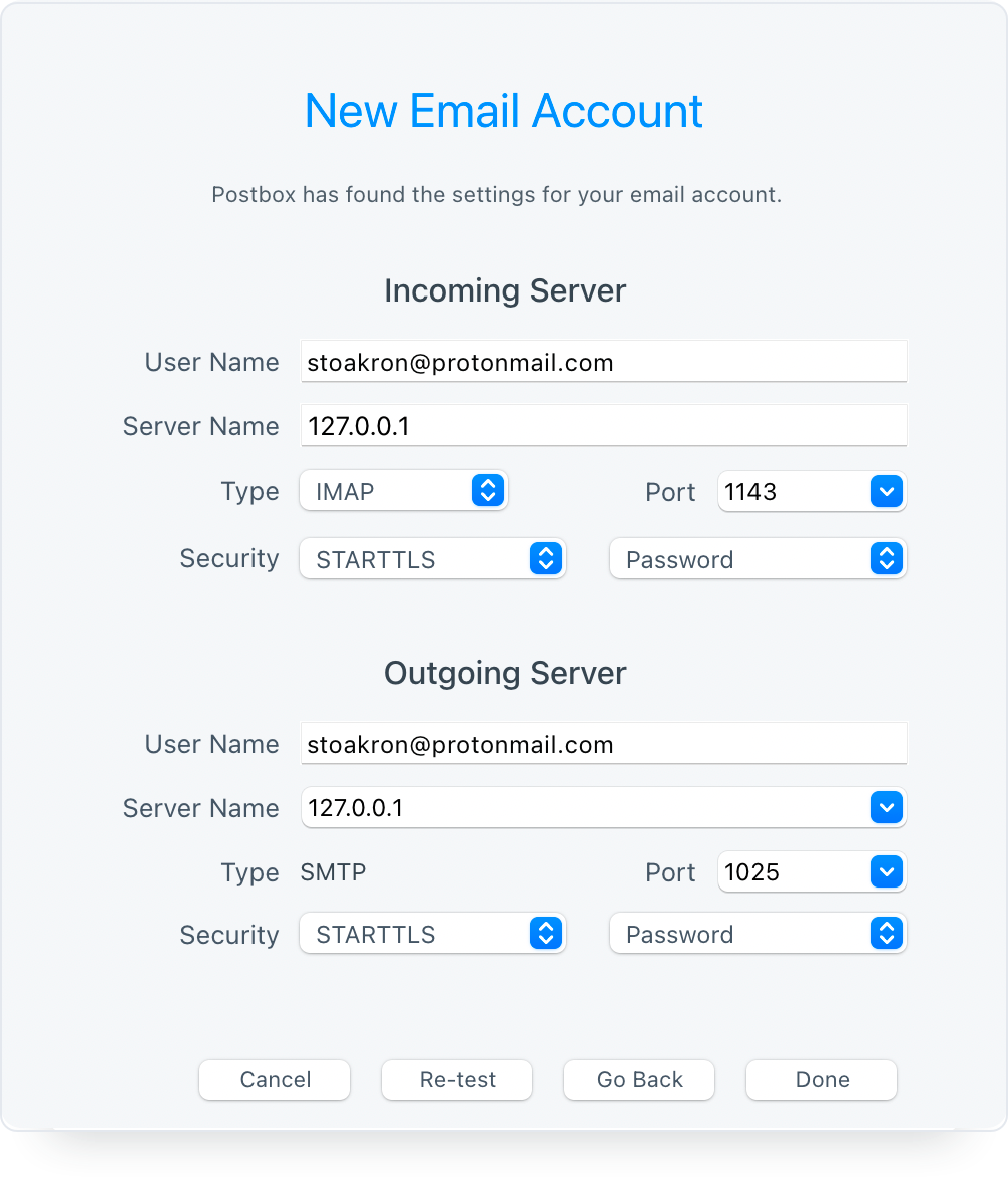 ProtonMail Email Settings