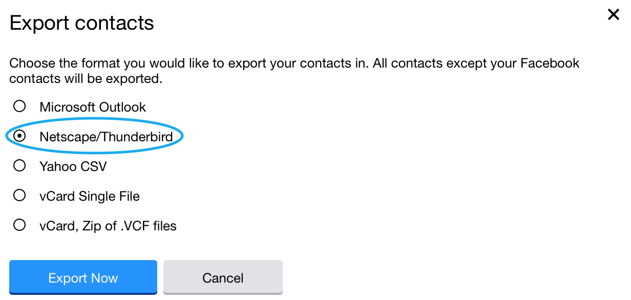 Importing Yahoo Contacts Postbox Support - 